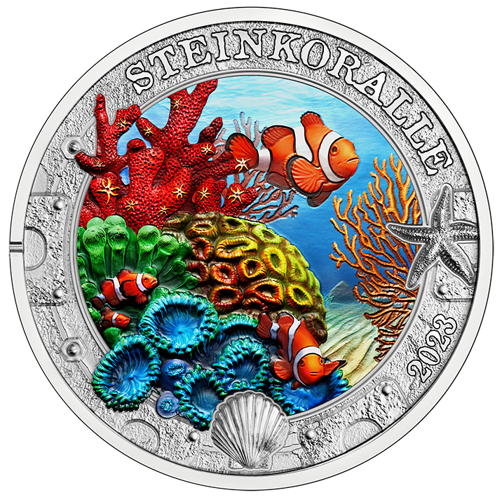 2023 €3 Luminous Marine Life Stony Coral Brilliant Uncirculated Coin