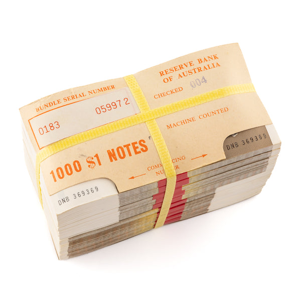 1982 $1 Johnston/Stone Brick  of 1,000 Notes UNC