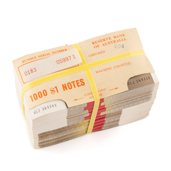 1982 $1 Johnston/Stone Brick  of 1,000 Notes UNC