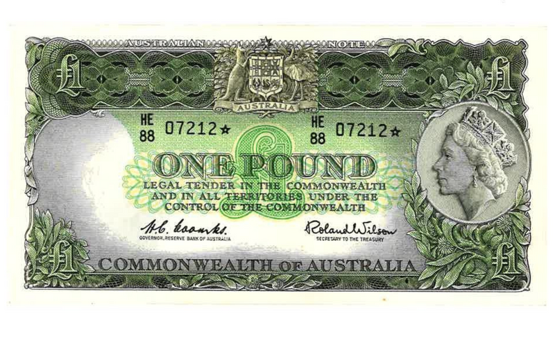 1961 Coombs/Wilson One Pound Star * Note Good Extremely Fine