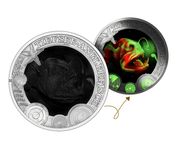 2023 €3 Luminous Marine Life Deep-Sea Anglerfish Brilliant Uncirculated Coin