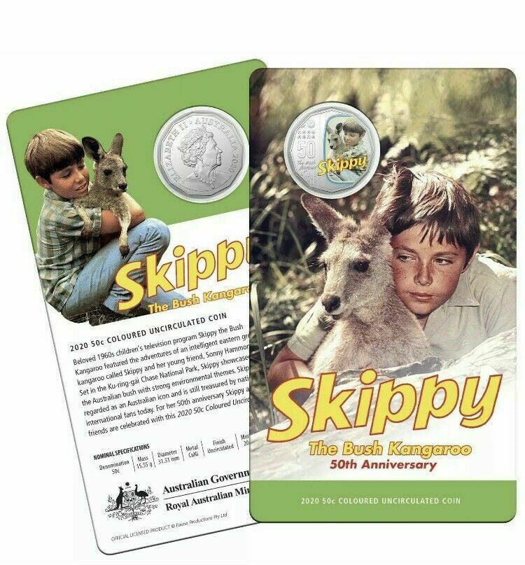 2020 50c Skippy Coloured Uncirculated Coin