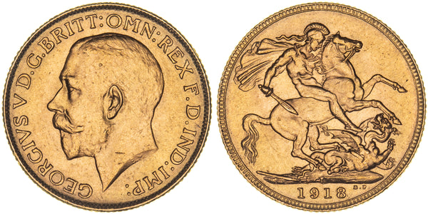 1918 India Gold Sovereign Extremely Fine
