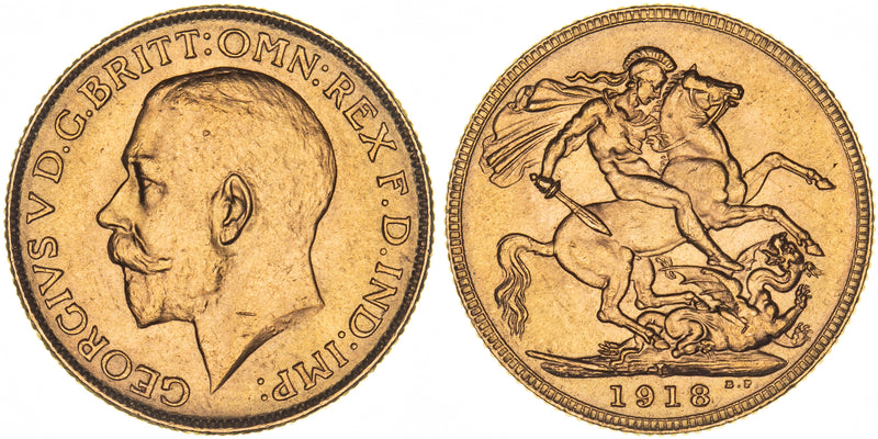 1918 India Gold Sovereign Extremely Fine