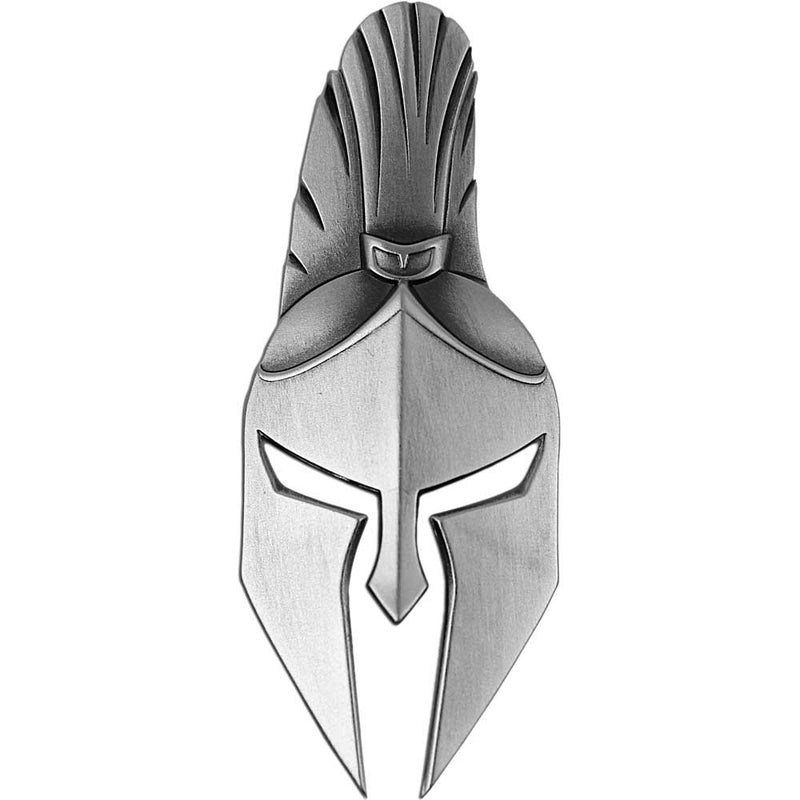Fiji 2021 $2 Spartan Mask Shaped 2oz Silver Antiqued Coin