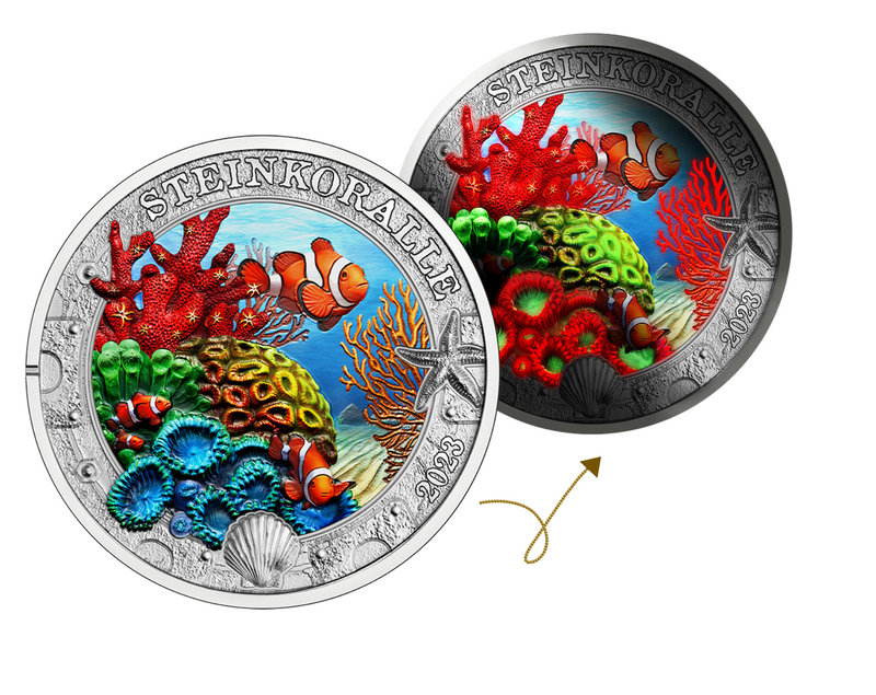 2023 €3 Luminous Marine Life Stony Coral Brilliant Uncirculated Coin