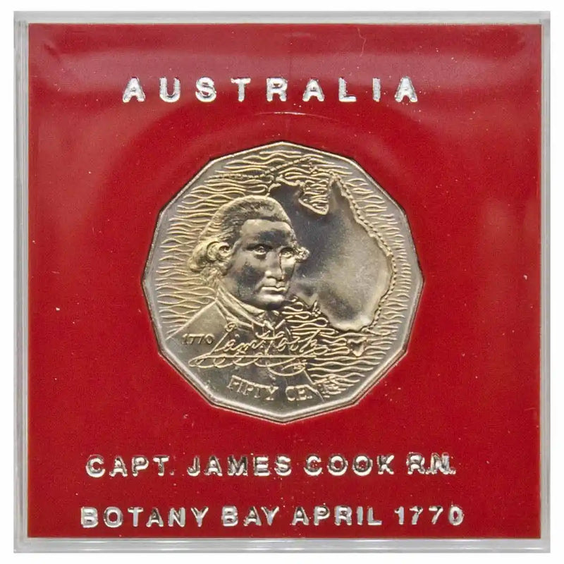 1970 50c Captain Cook Specimen Coin in Case
