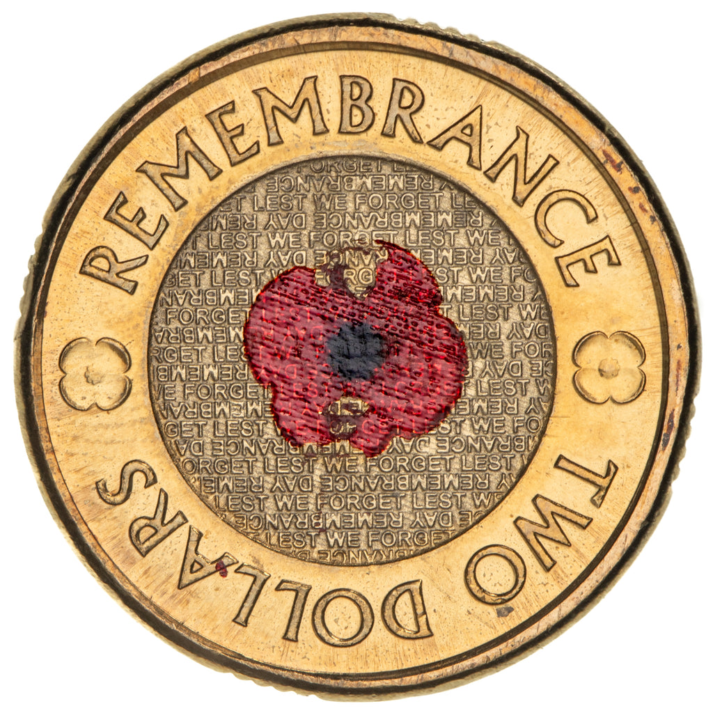 2012 2 Remembrance Red Poppy Chipped Paint Imperial Coins