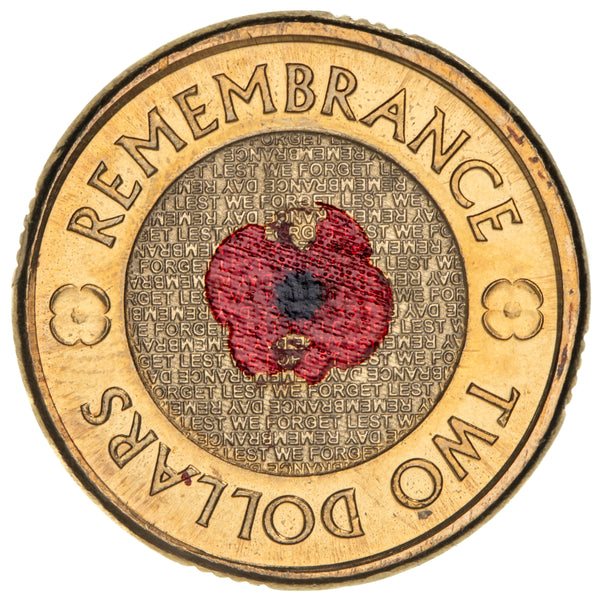 2012 $2 Remembrance Red Poppy - Chipped Paint