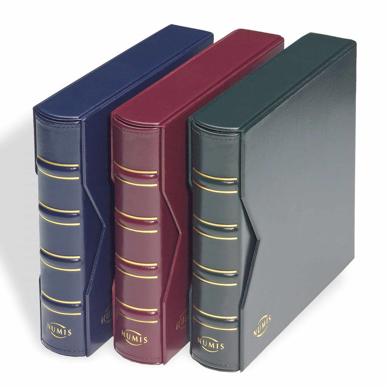 Coin Album NUMIS Classic Design with slipcase includes 5 different pockets - Blue
