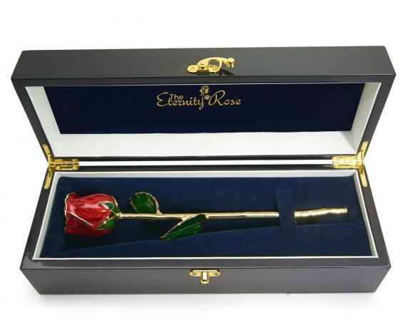 Eternity Rose - Red in Black Gloss Box