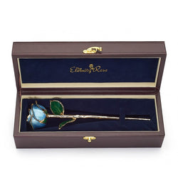 Eternity Rose - Light Blue in Leather Box