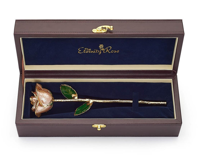 Eternity Rose - Pearl White Rose in Leather Case