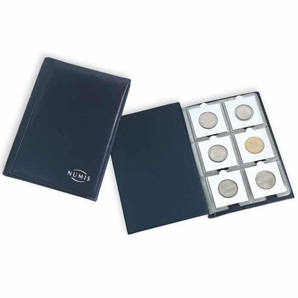 Coin Wallet Album with 10 Coin Pages Fitting 2x2 coin holders - Blue
