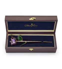 Eternity Rose - Purple in Leather Box