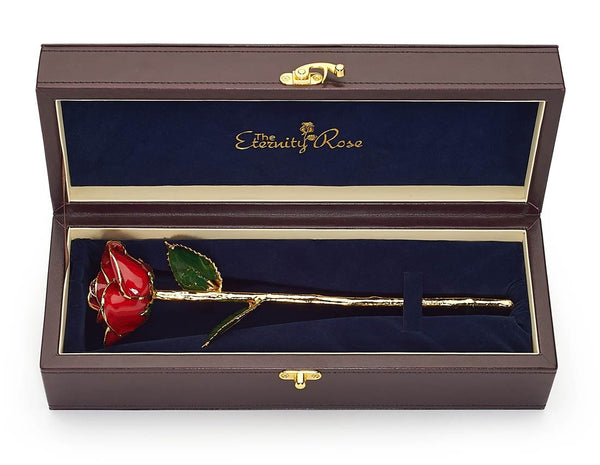 Eternity Rose - Red in Leather Box