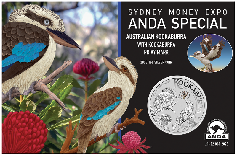 2023 $1 Kookaburra - ANDA Sydney Money Expo 1oz Silver Coin