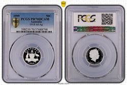 1999 50c 1918 6d Silver PCGS PR70DCAM