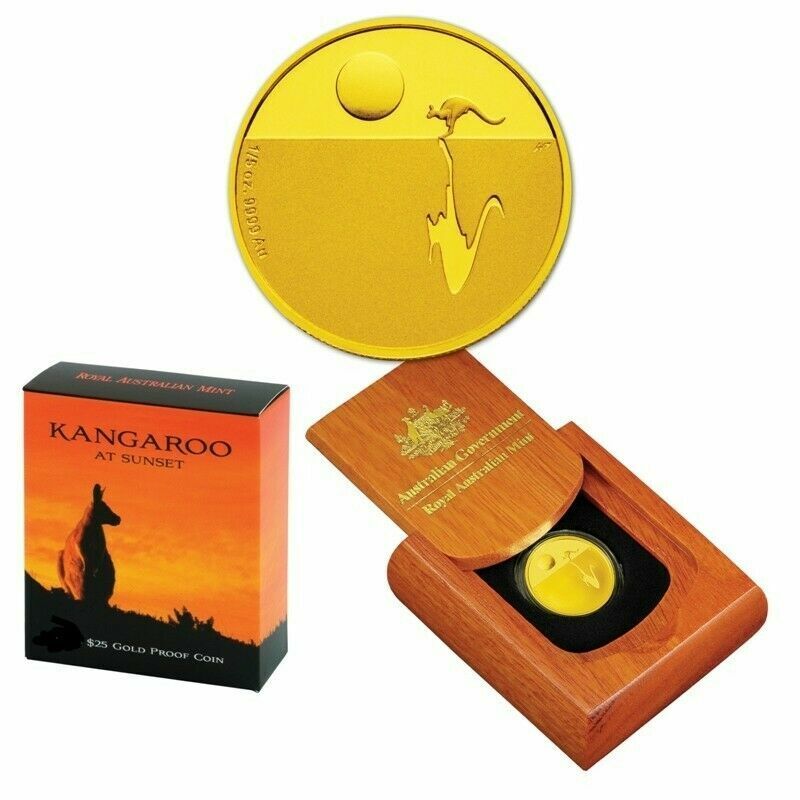 2009 $25 Kangaroo at Sunset 1/5oz Gold Proof Coin