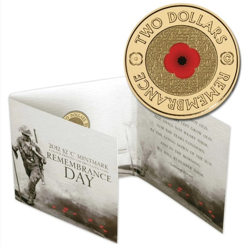 2012 $2 Remembrance Red Poppy C Mint Mark