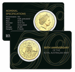 2015 50c RAM Anniversary Gold-Plated Coin