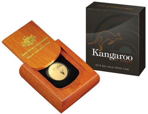 2019 $25 Kangaroo at Sunset 1/5oz Gold Proof Coin