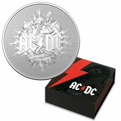 2021 $1 AC/DC 1oz Silver Frosted Uncirculated Coin