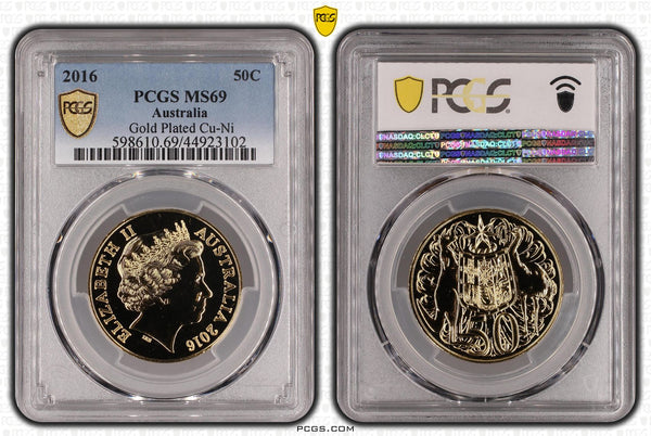 2016 50c Round Gold-Plated PCGS MS69