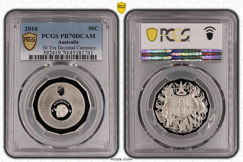 2016 50c 50th Anniversary Decimal Currency Proof PCGS PR70DCAM