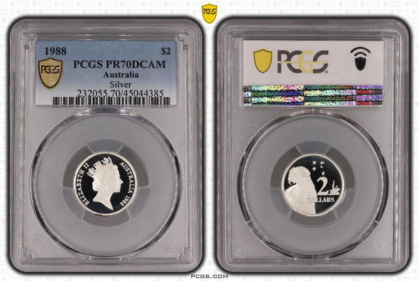 1988 $2 Silver Proof PCGS PR70DCAM - POP 27/0