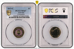 2013 Australia $2 Coronation ‘C’ Mintmark PCGS - MS67