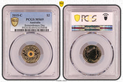 2015 $2 Remembrance Day 'C' Mint Mark PCGS MS69