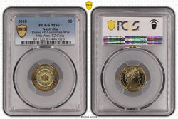 2018 $2 Lest We Forget - War Memorial 30th Anniversary $2 Coin PCGS MS67