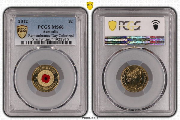 2012 $2 Remembrance Red Poppy PCGS MS66
