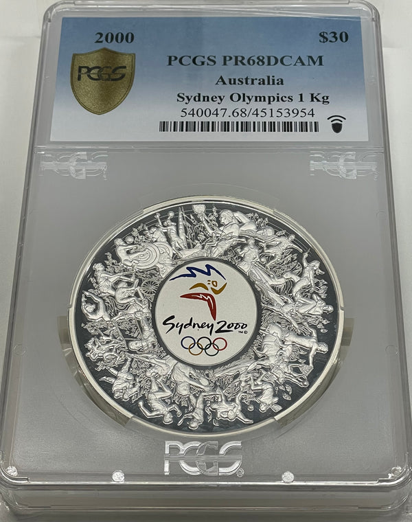 2000 $30 Sydney Olympics 1 Kilo Silver Proof Coin PCGS PR68DCAM
