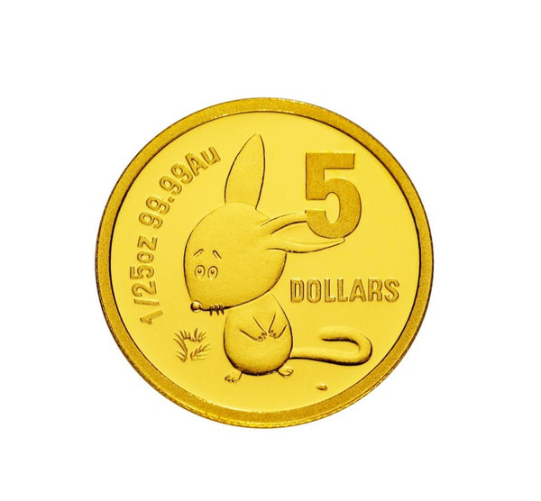 2008 $5 Little Dinkums - Binny Bilby 1/25oz Gold Proof Coin